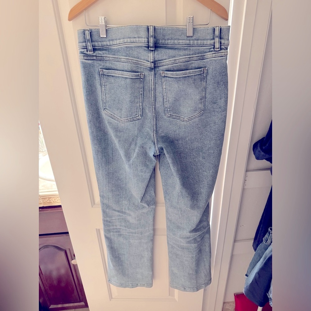 Spanx cropped kick flare jeans large tall